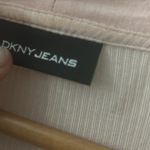 EUC DKNY Cardigan Duster Ribbed Knit Long Sleeves Pockets Blush Pink XL - Picture 2 of 6